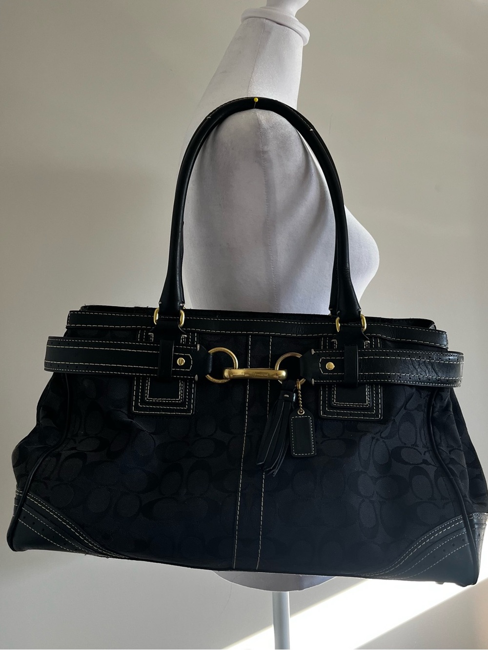 Vintage Coach Purse Large Gold Hardware